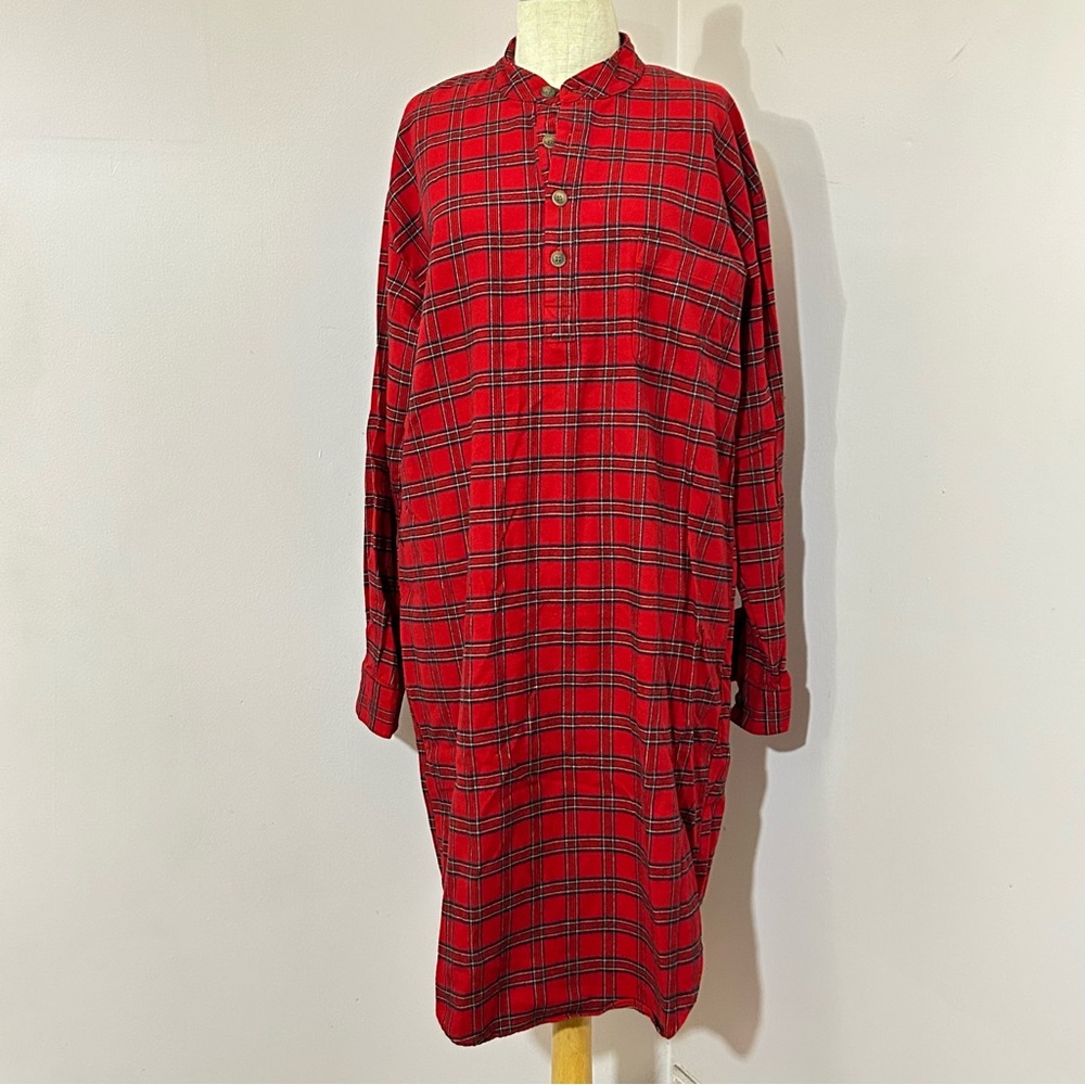 Lee Valley Ireland Plaid Flannel Nightshirt S